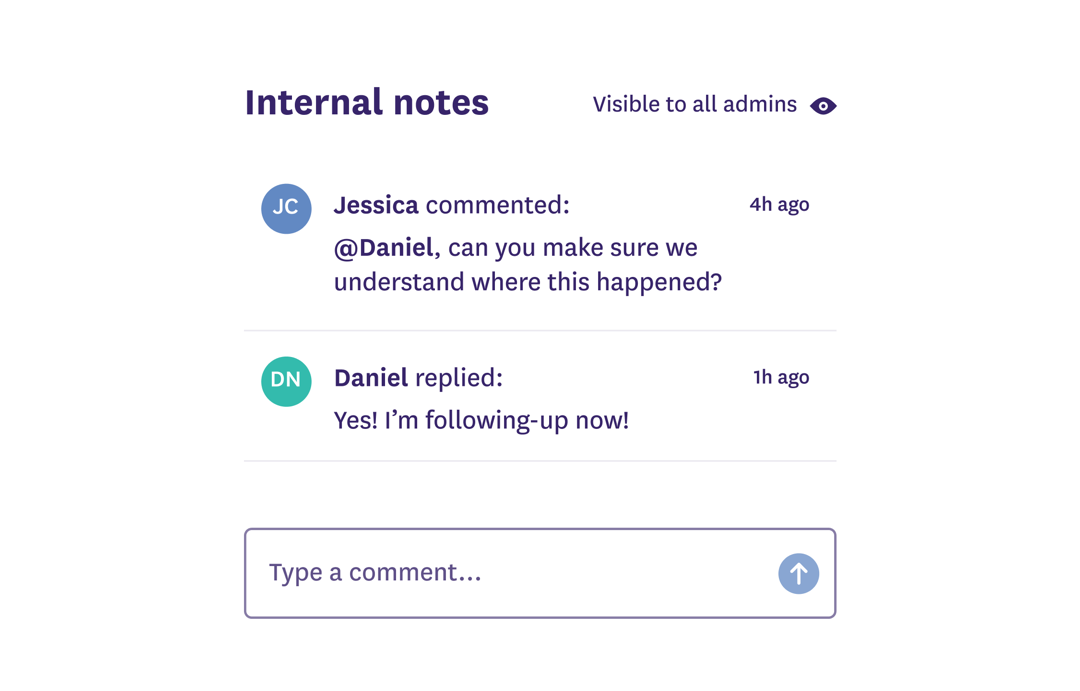 Internal notes screenshot